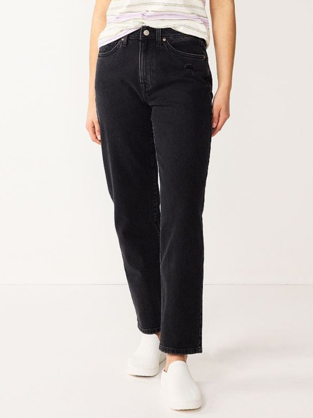 Women's Sonoma Goods For Life High Rise Vintage Style Jeans - Black Wash - 14L